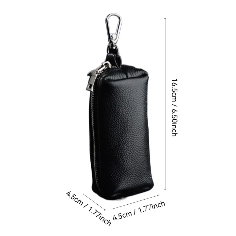 Genuine Leather Keychain Men Women Key Holder Organizer Pouch Cow Split Car Long Key Bag Solid Unisex Color Key Case Wallet