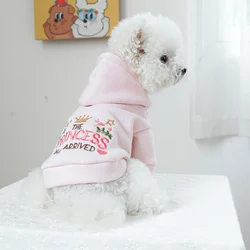 1PC Pet Clothes Spring and Autumn Plush Pink Princess Hat Coat Suitable for Small and Medium sized Dogs