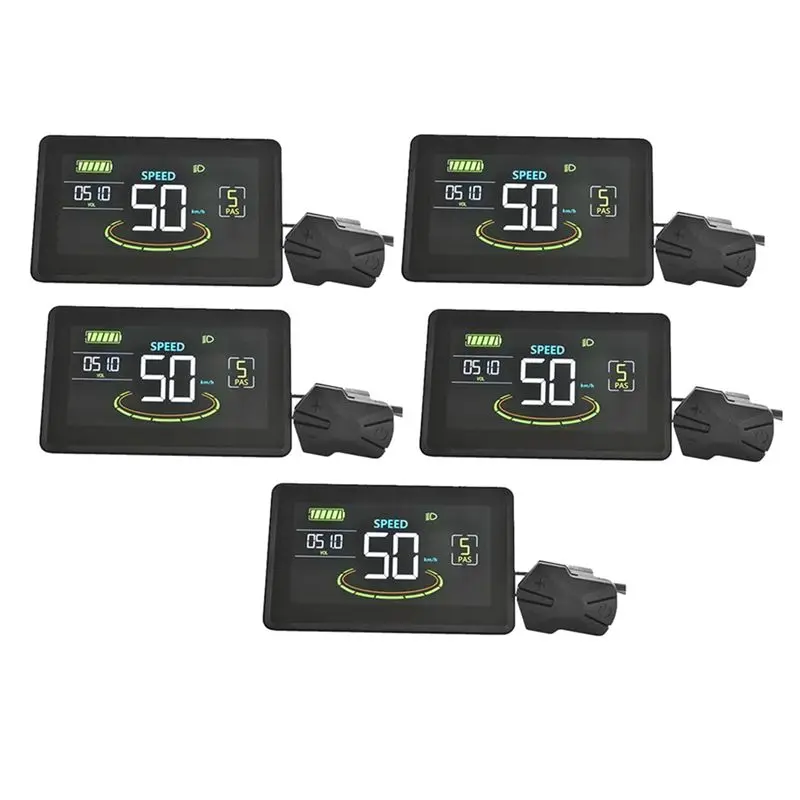 A89E-5X H6C Electric Bike LCD Display Meter 24V-60V E Scooter LCD Panel Color Screen With USB UART For Electric Bike(5PIN)