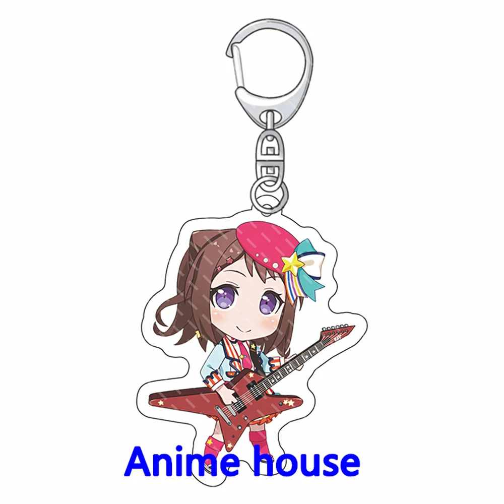 BanG Dream! Keychain Toyama Kasumi Ran Mitake Cute Figures Acrylic Key Chain Ring Holder Otaku Gift School Bag Charm Accessories