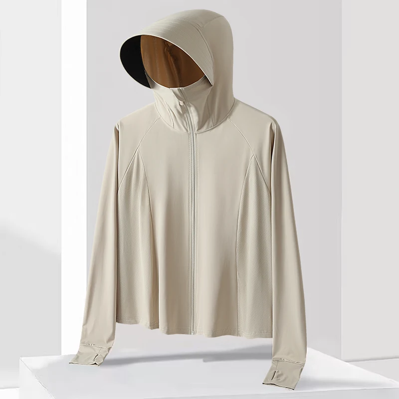 

Женская уличная повседневная солнцезащитная куртка с капюшоном, легкая дышащая подходит для путешествий на открытом воздухе, спортивная куртка нейтрального цвета, устойчивая к ультрафиолетовому излучению