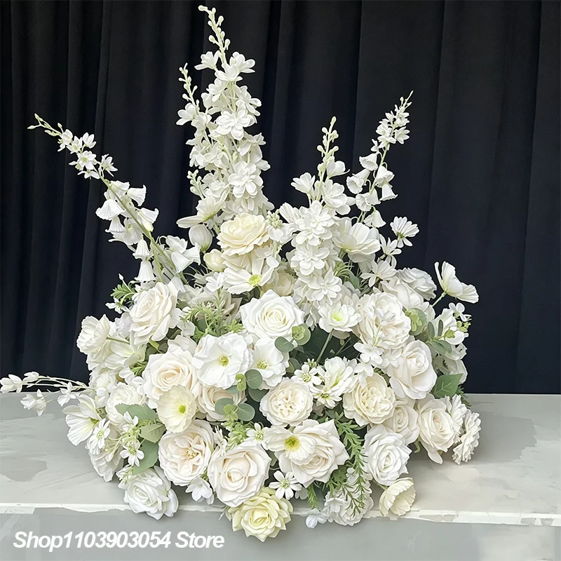 80 bis 30 cm Luxuriöse Hochzeitsdekoration Tischmittelstücke Blumenball Künstliche Rose Delphinium Großer Blumenball Event-Display-Requisite – Detail 5