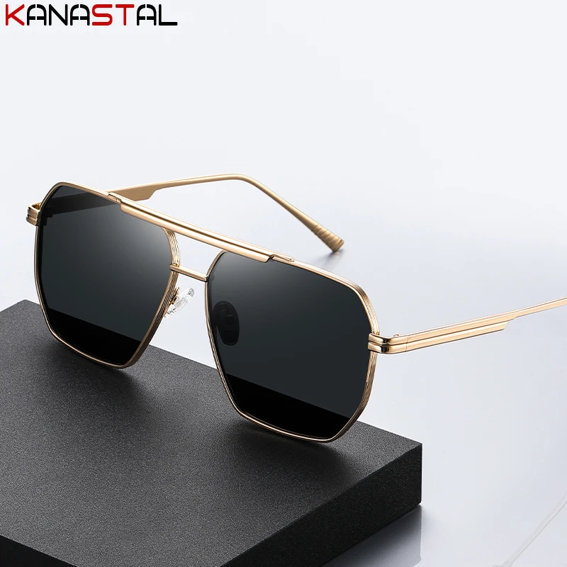 

Men's Polarized Sunglasses Metal Women UV400 Fashion Sun Glasses Polygon Eyeglasses Frame Bike Driving Anti Glare Shade Eyewear