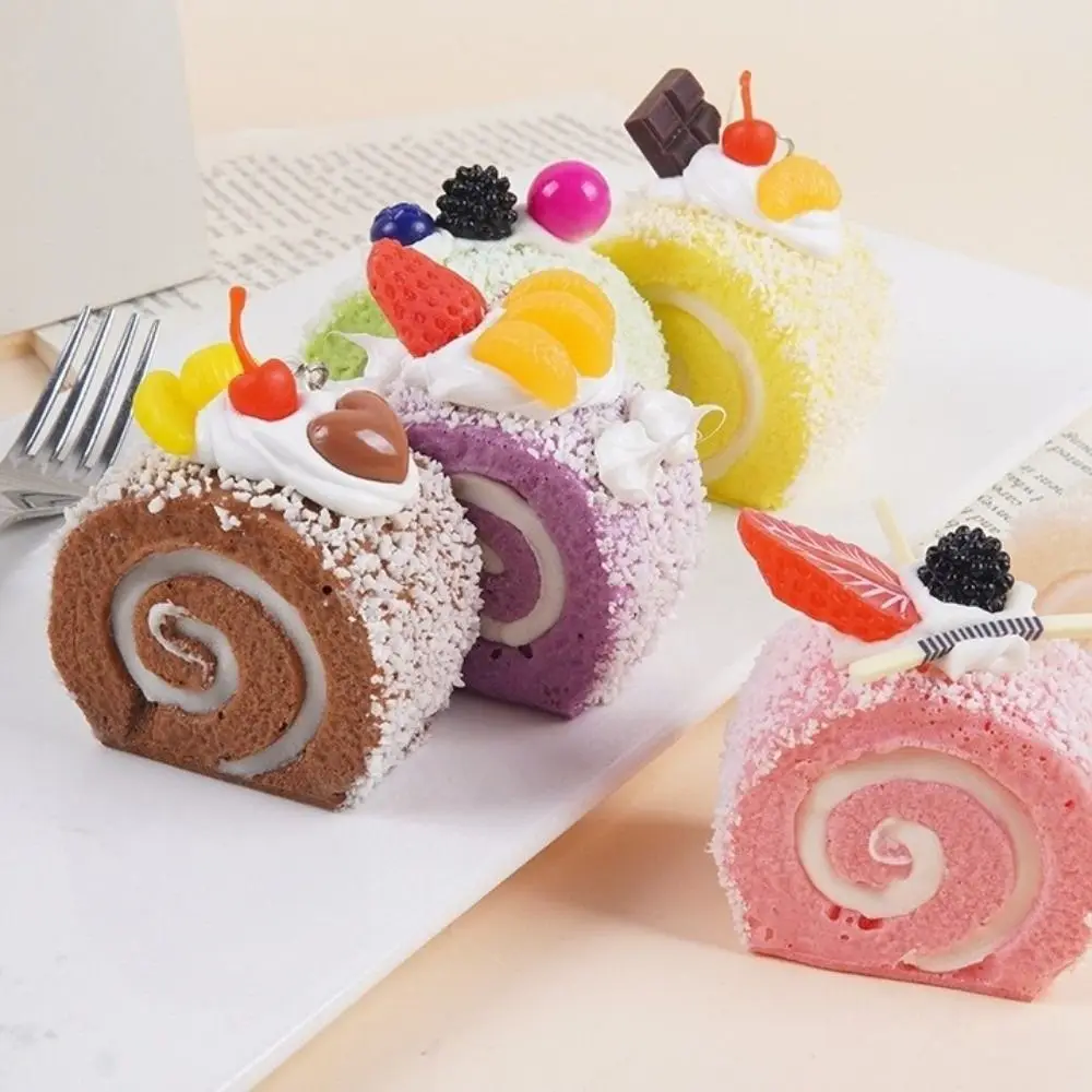 Creative Fruit Cake Roll Squeezed Toy Anxiety Relief Super Soft Slow Rebound Fidget Toy Funny Comfortable Realistic Food Pinch