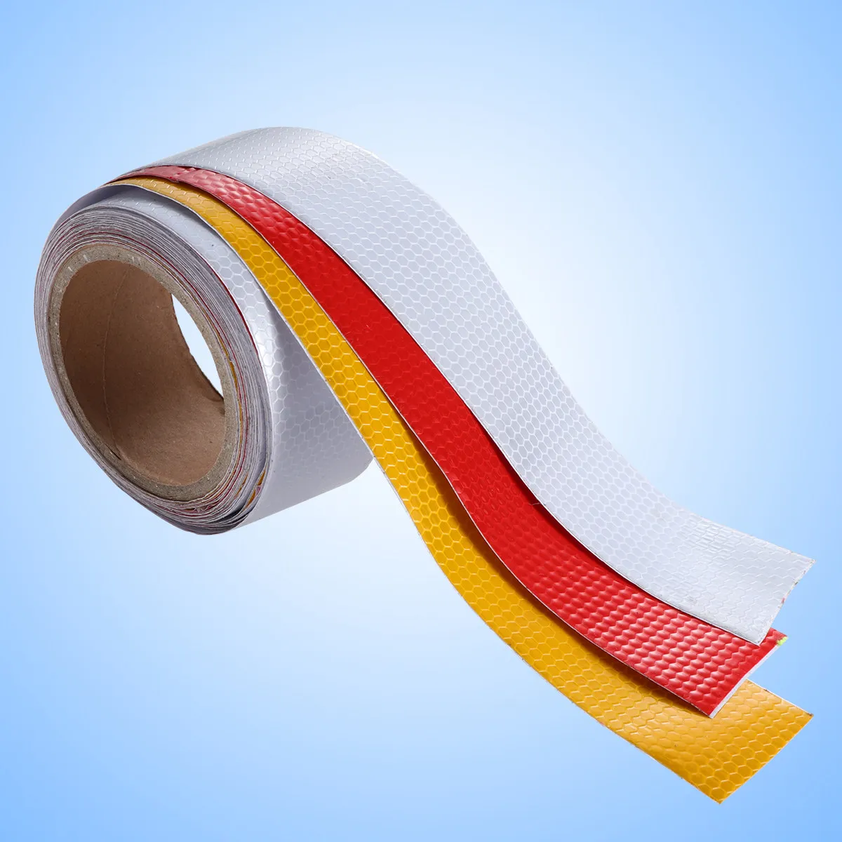 

3 Rolls Reflective Tape Micro-Crystalline Cube Bright Safety Warning Tape for Law Enforcement Construction Zones