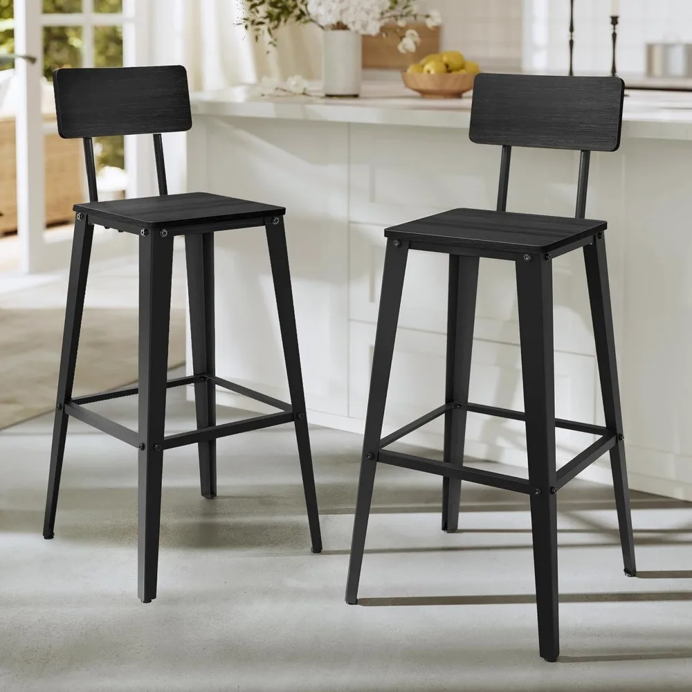 Bar Height Stools,Tall Barstools with Back, Counter Bar Chairs for Kitchen Island, Steel Frame, Industrial Style,Customized