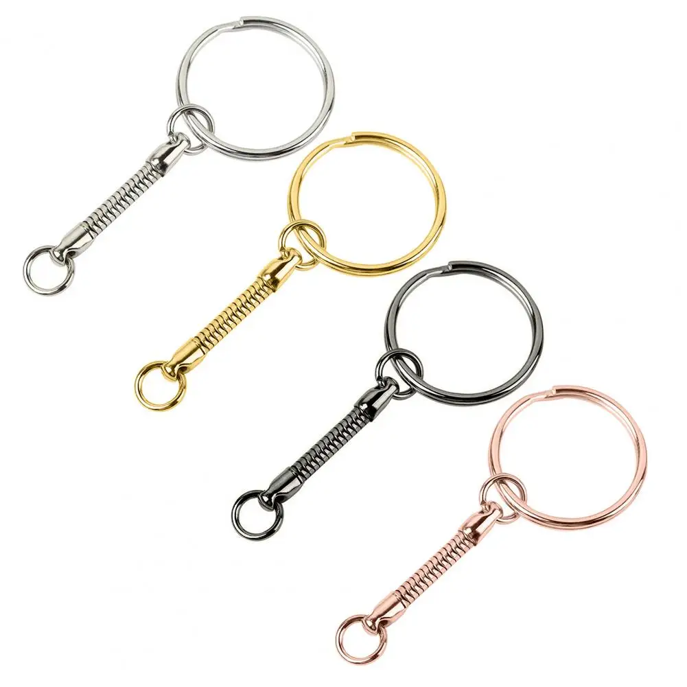 Metal Chain Keychain Split Rings Keyfob Key Rings Lobster Clasp Key Pendant Key Ring Holder Jewelry Hanging Chain DIY Keyring