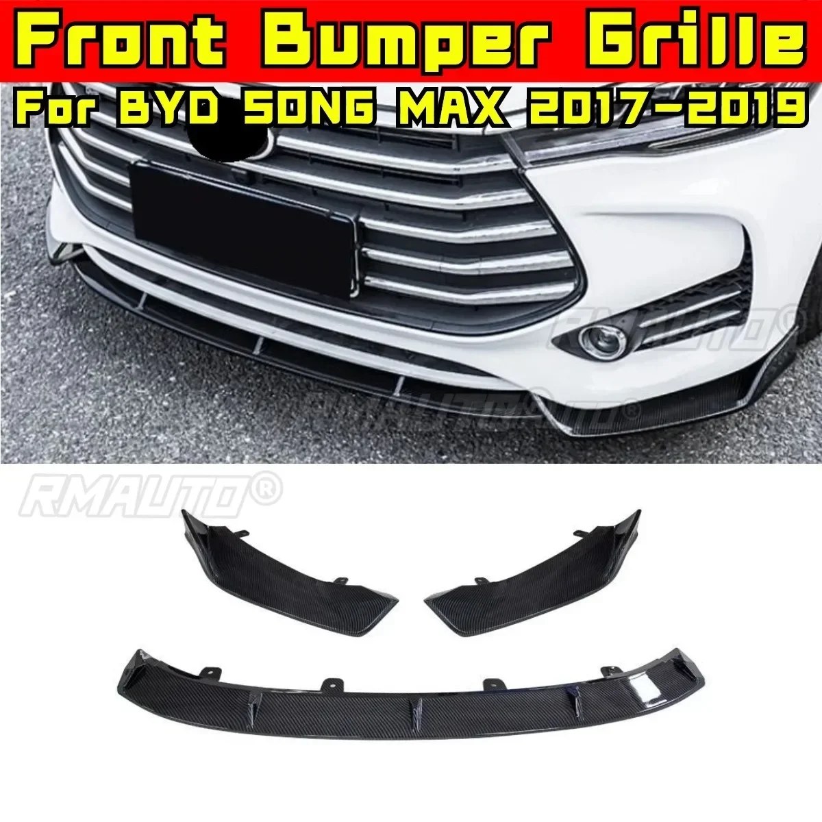 For SONG MAX Car Front Bumper Lip Splitter Diffuser Spoiler Bumper Guard Body Kit For BYD SONG MAX 2017-2019 Car Accessories