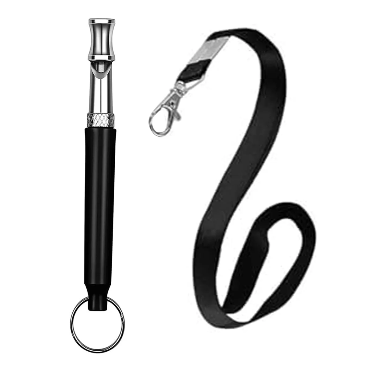 Dog Whistle, Adjustable Ultrasonic Dog Whistle to Stop Barking for Dogs, Recall Training, with Black Lanyard