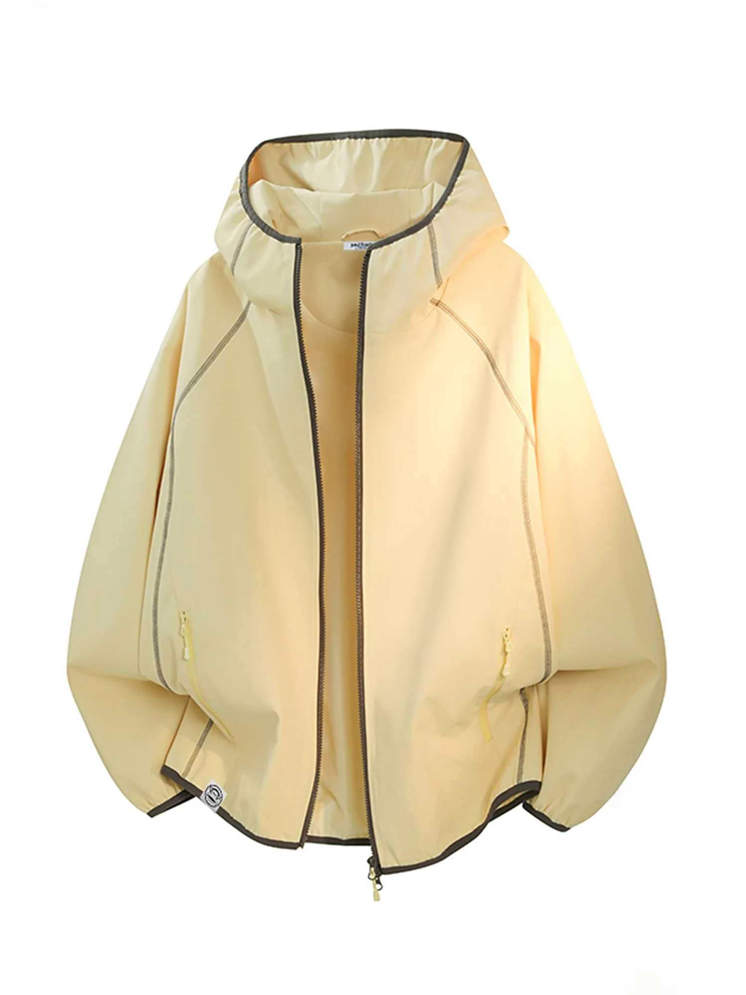 

Casual Loose Men's Jaet Monkey Design Spring New Workwear Coat with Hat Polyester Fiber Easy Care Straight Hem