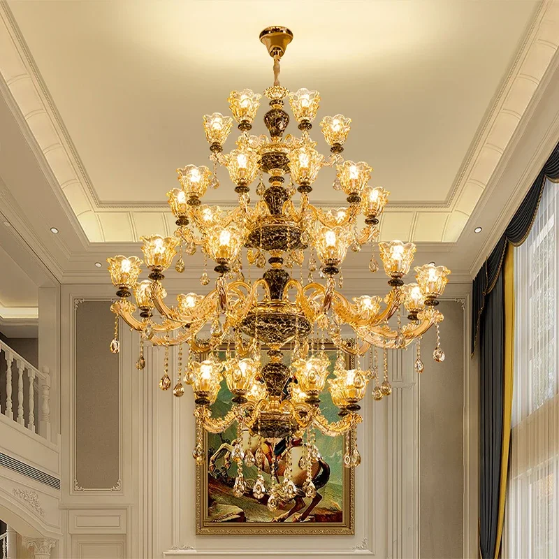 Nordic Crystal LED Pendant Light Living Dining Room Coffee Tables Staircase Chandelier Home Decor Hanging Light Fixture