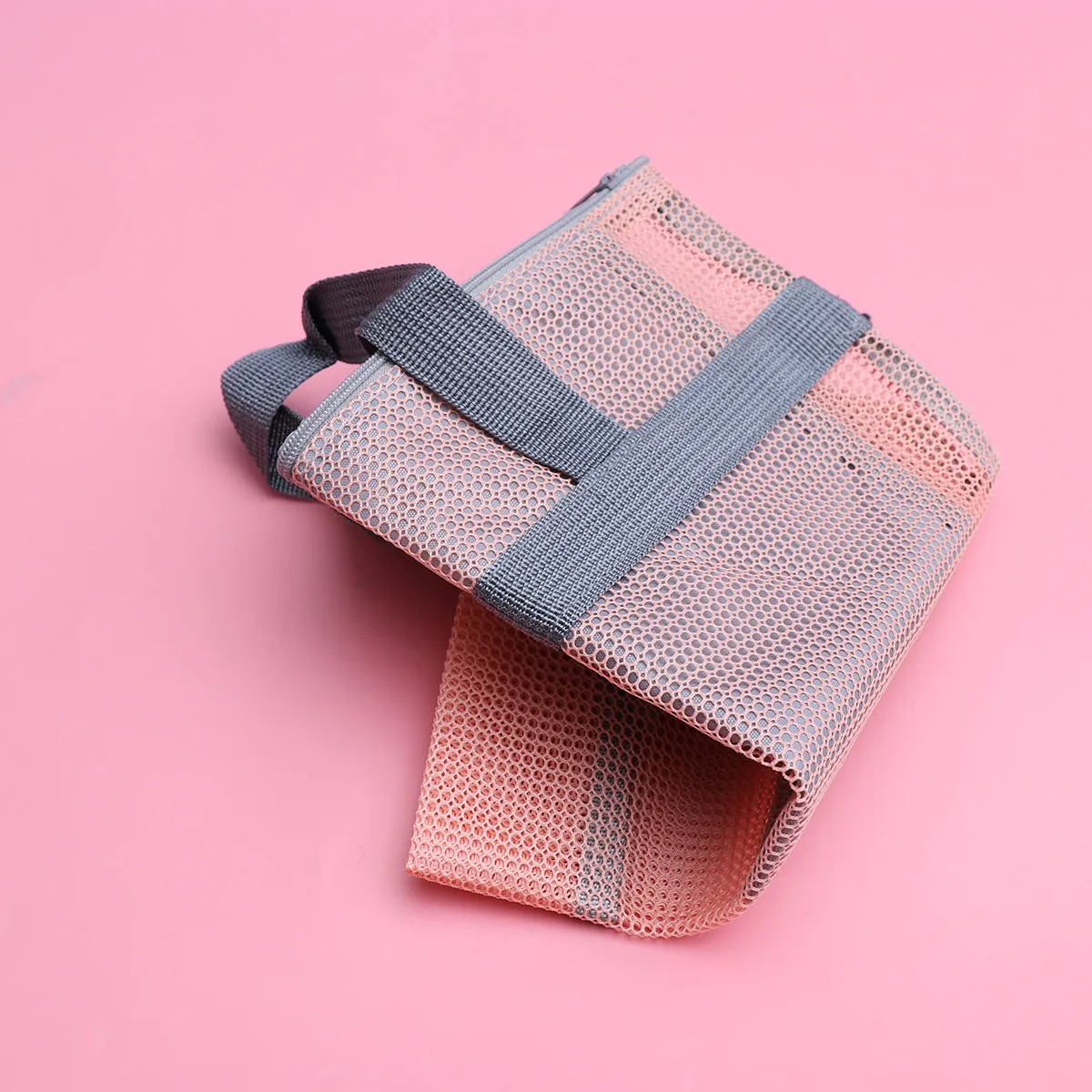 

Сетчатая пляжная сумка-тоут большой вместимости, розовая, из нейлона, для бассейна и пикника, с карманом на молнии, для женских принадлежностей, для хранения и стирки