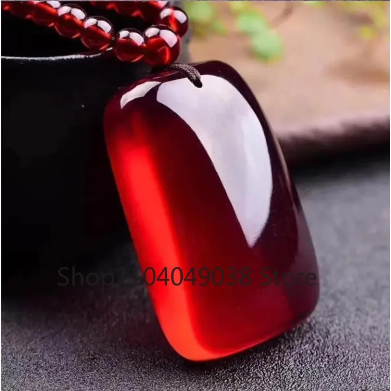 Baltic Sea Natural Blood Pool Amber Beeswax Safe and Quiet Brand Water Drop Carp Blood Amber Pendant Men's and Women's Necklaces