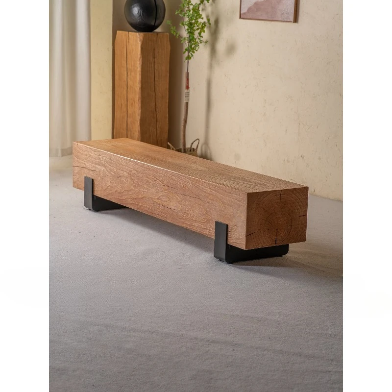 

Solid wood bench shopping mall rest bench, clothing store bench