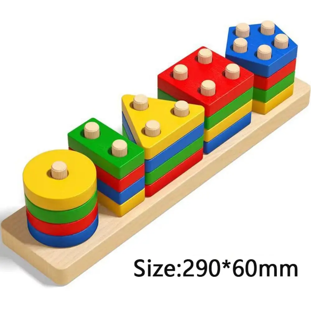 Montessori Inspired Baby Sensory Toys Sorting Stacking Educational Gifts Development Games Wooden Puzzle Rainbow Blocks Gift