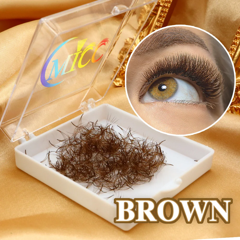 

Brown Eyelash Colored Premade Loose Fans 5D D Curl Thin Pointy Base Lash Extensions 8-15mm Mixed Russian Volume Lashes Eyelashes