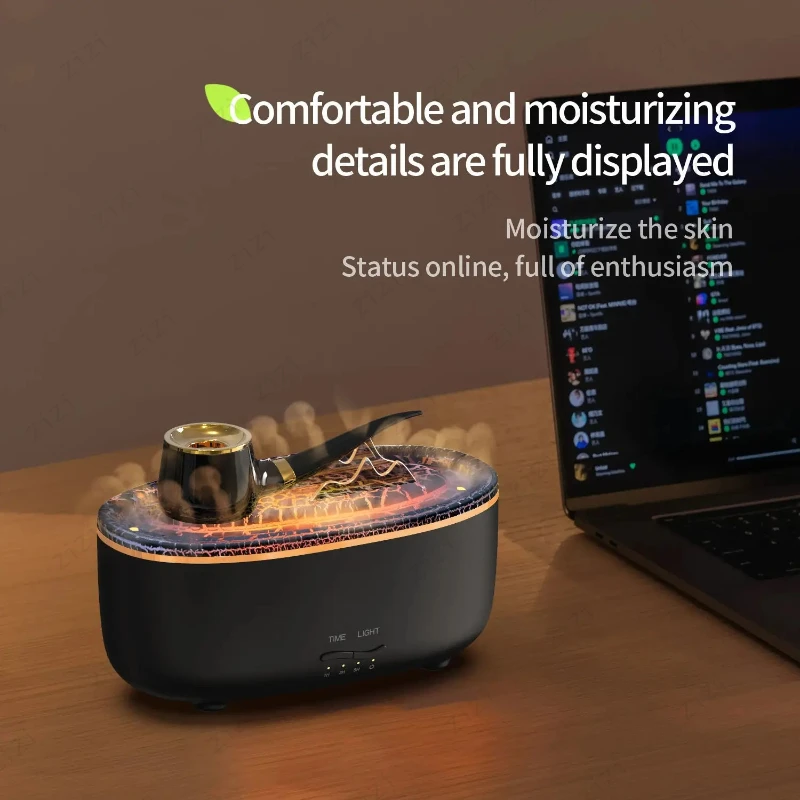Creative Pipe Humidification Aromatherapy Machine Colorful Atmosphere Light High Frequency Atomization Aromatherapy Machine