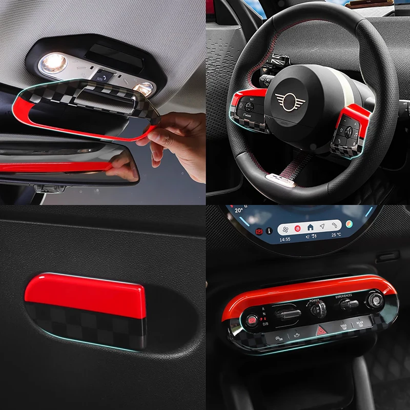 For Mini Cooper E SE J01 J05 Aceman JCW 2024 2025 Car Interior Styling ABS Plastic Red Suit Modification Parts Accessories