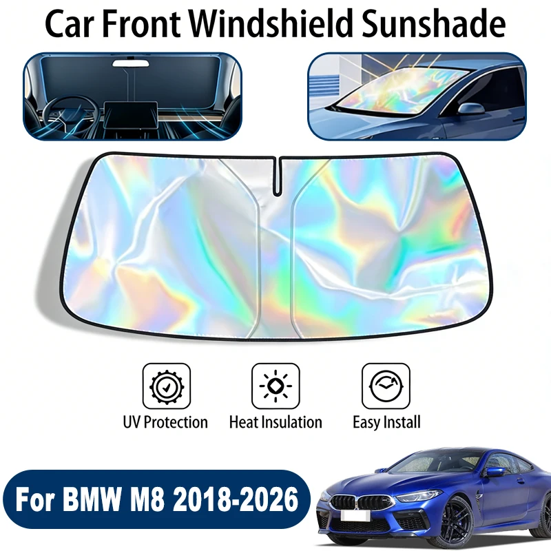 

Windshield Sun Shade For BMW M8 2018-2026 Foldable UV Reflective Front Window Sun Protection Cover Accessories