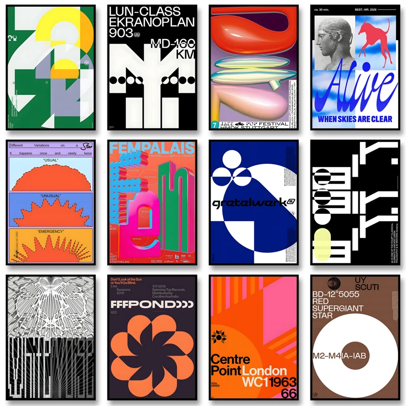 

Абстрактный классический постер, принт с изображением джазового и поп-фестиваля, картина на холсте в стиле середины века, настенное искусство для современного клуба или домашнего декора