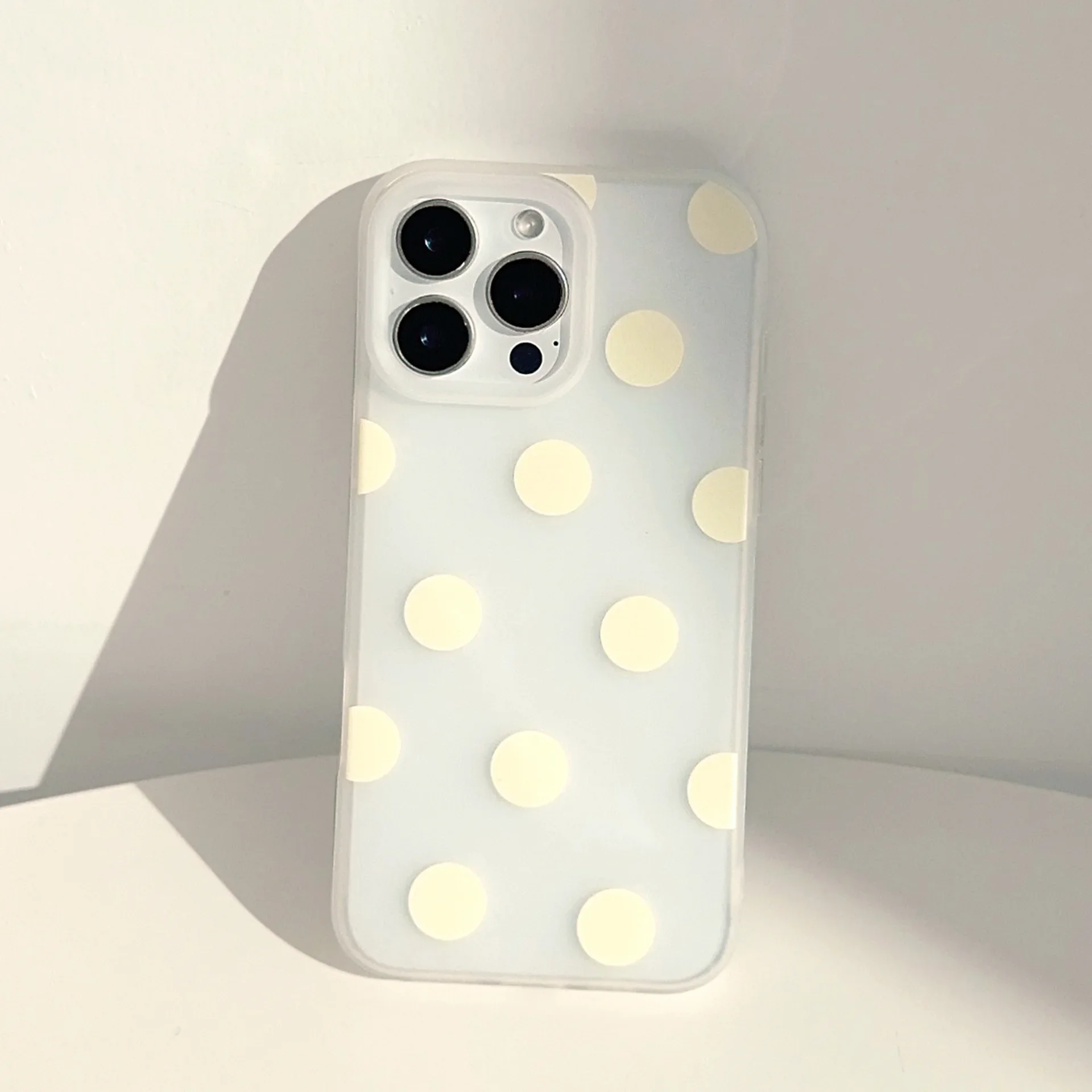 Korean Ins Minimalist Polka Dots Phone Case For iPhone 17 16 15 14 13 12 11 Pro MAX XR XS 16e 17air MINI 7 8 Plus Matte Cover view 4