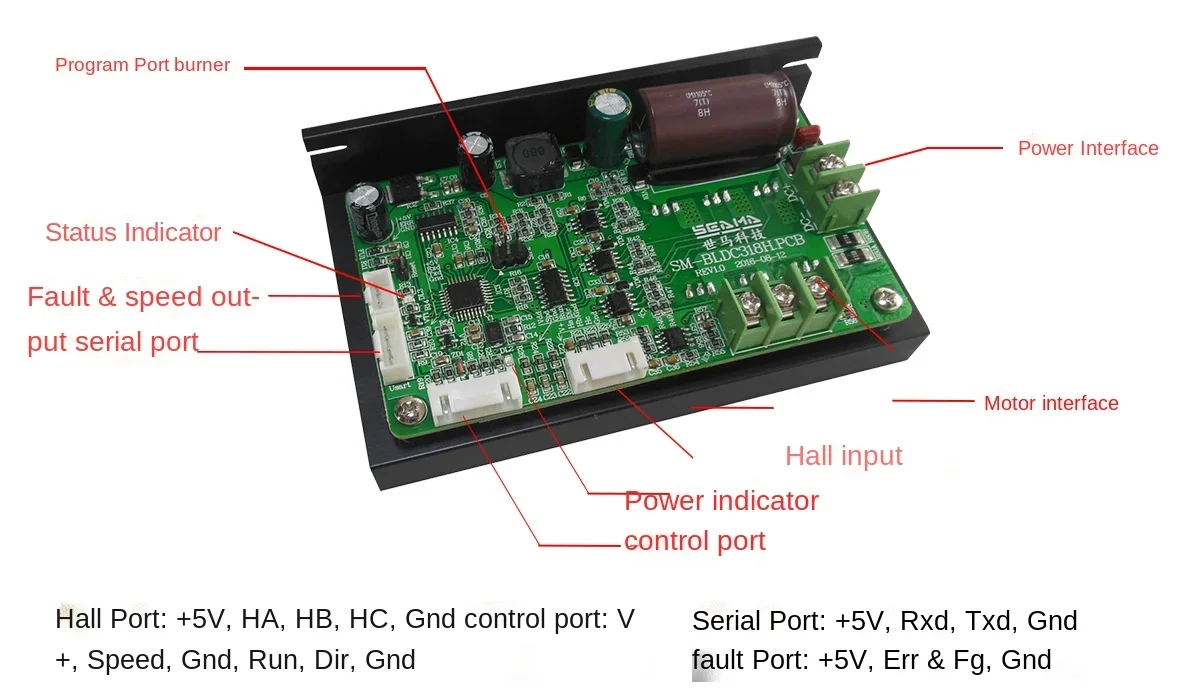 (12-50vdc) Open Source Code Brushless DC Motor Drive | Development Based on Arduino | Configuration Schematic Diagram