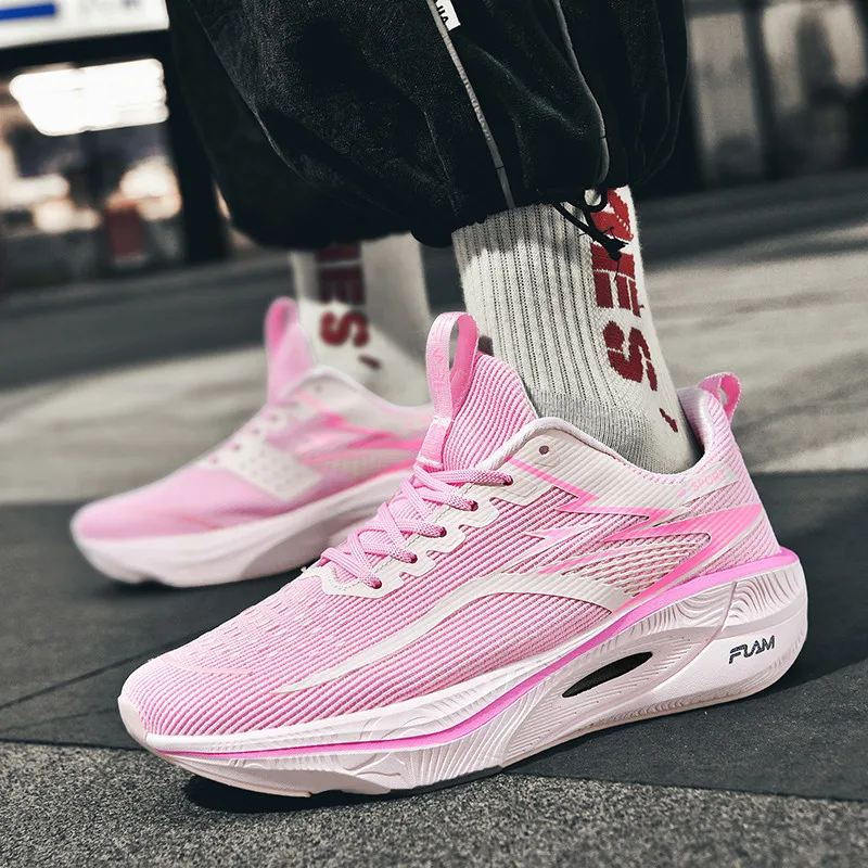 

Мужская спортивная обувь, легкие гоночные кроссовки из карбоновой пластины, зимняя амортизация, противоскользящие, износостойкие, дышащие.