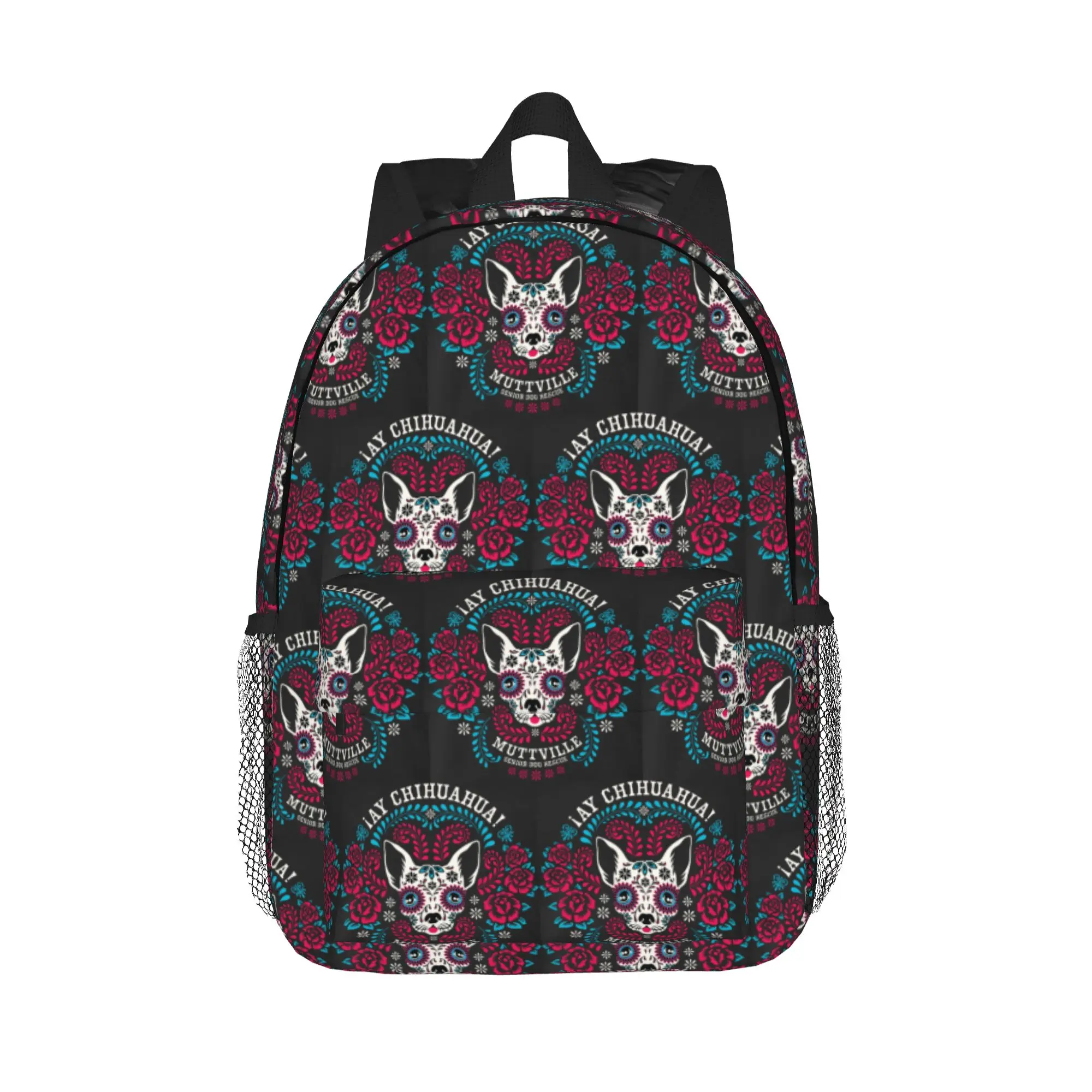 Day of the Dead Dog Print Backpack Hot Sale Daypack Large Capacity Boys Girls BookBag Shoulder Bags for Men Women School Bag