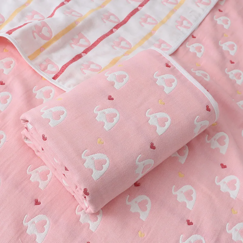 HoneyNone-Couette fine pour bébé, couette pour nouveau-né, serviette de bain en gaze à six couches, couvertures pour enfants, taille 80x80, été