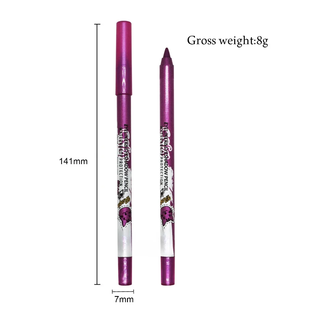 Quick-dry Eyeliner Pencil Colorful Long-lasting Eye Liner Pen Waterproof No Blooming Blue Pink Black Cosmetics Tools