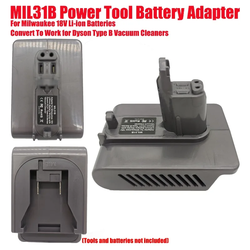 

Адаптер-конвертер для аккумуляторов Milwaukee 18V Li-ion, предназначенный для использования с пылесосами Dyson Type B (MIL31B)