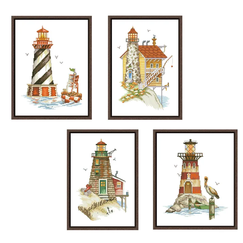 

Маяк вышивка крестиком птица морская упаковка 18ct 14ct 11ct ткань хлопчатобумажная нить вышивка DIY рукоделие ручной работы