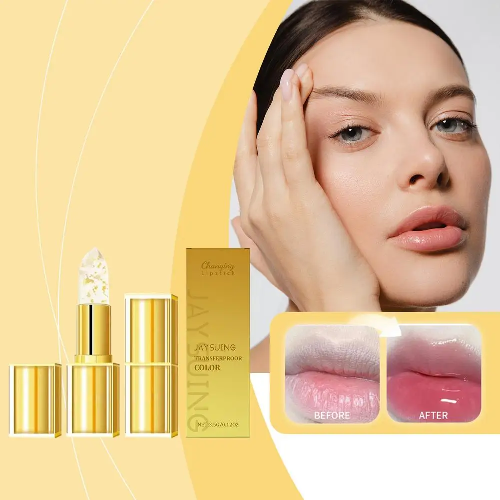 

Color Changing Mouth Safflower Jelly Temperature Lasting Changing Lipstick Lip Skin Magic Care Beauty Color Nutrition M9O2