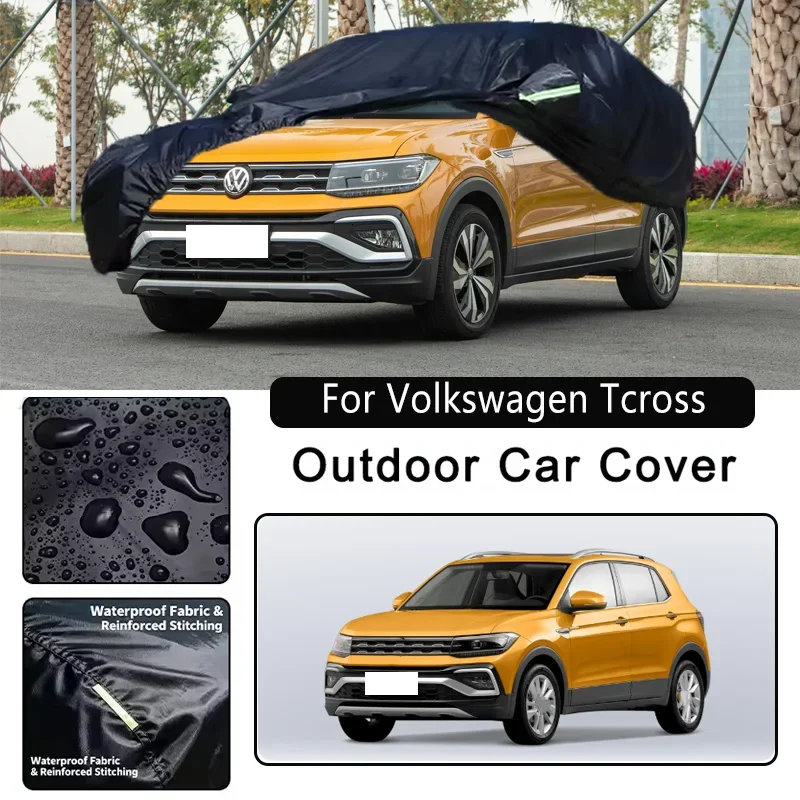 

For Volkswagen Tcross Car Covers Outdoor Waterproof Dustproof Sun Rain Snow Protection Thick Oxford Cloth Car Accessories