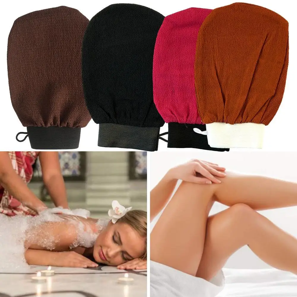 

Single Piece Black Bath Towel Gloves Medium Sand Single Layer Double-Sided Massage Bath Towel Back Rub Bath Towel Exfoliate Dead