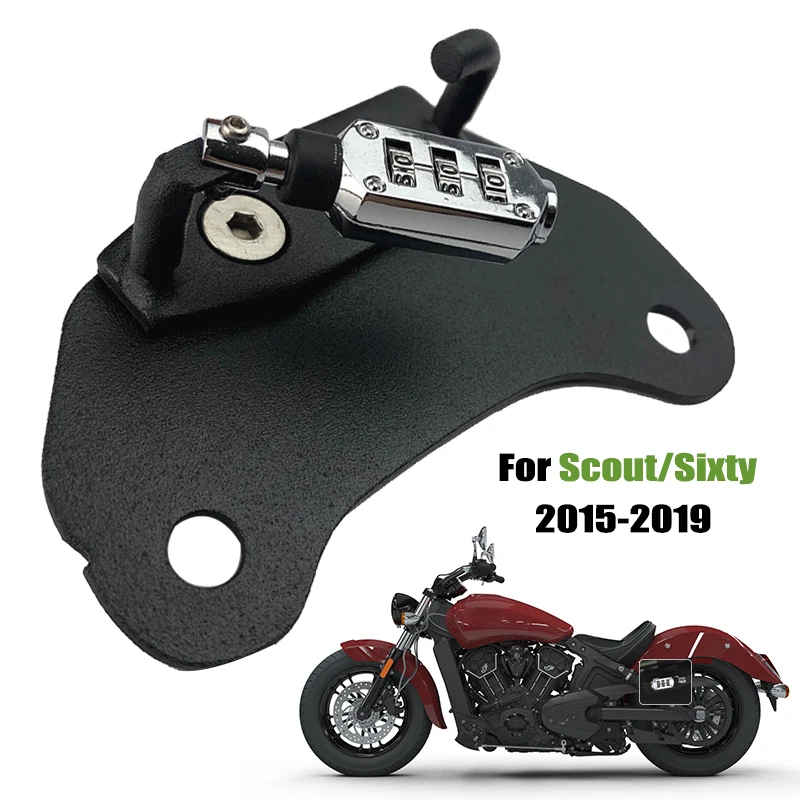 

Fit For Indian Scout/Sixty 2015-2019 2018 Aluminum Helmet Lock Password Mount Hook Black Side Anti-theft Security Motorcycle