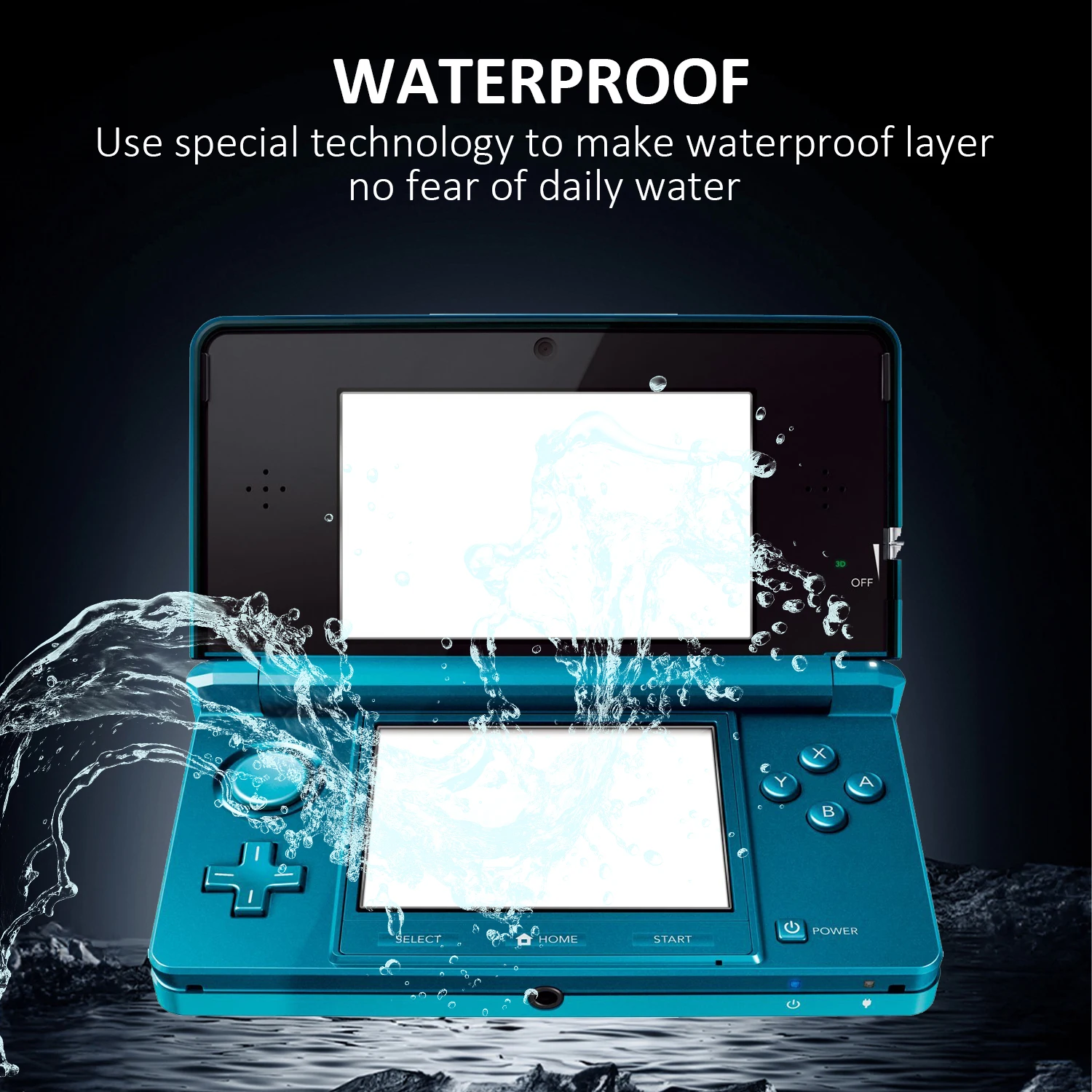 2PCS PET Screen Protector For Nintendo 3DS HD Clear Explosion-proof Game Console Screen Protective Film Water-proof  NOT Glass