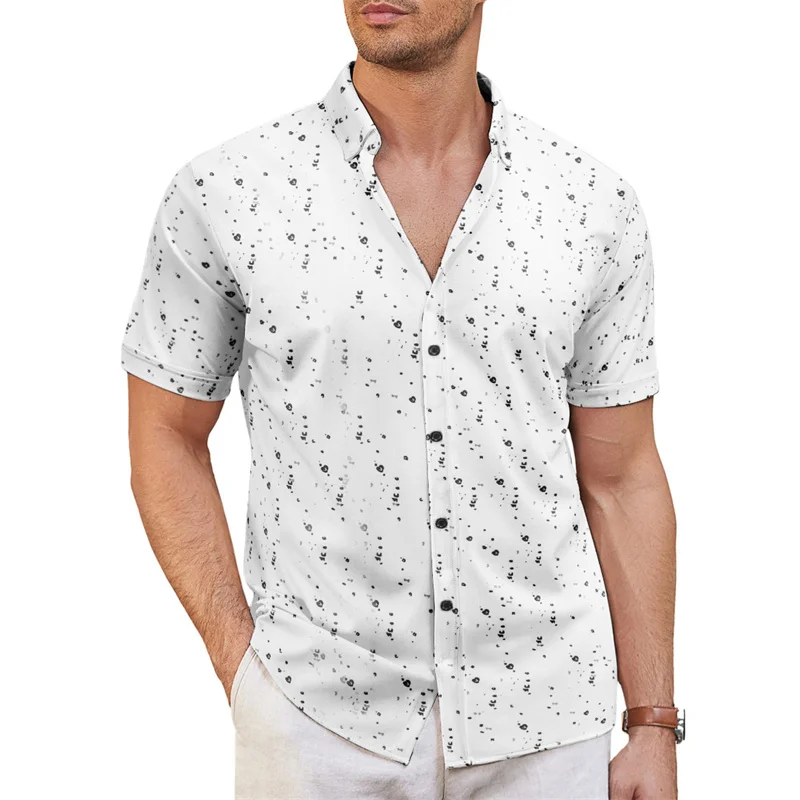 Men\'s Hawaiian shirt pattern shirt 3D printed short sleeved summer beach shirt casual vacation comfortable and breathable