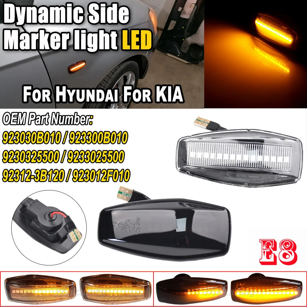 Dynamic Flashing Turn Signal LED Side Marker Light For KIA Rio Sportage Sedona Picanto Morning Opirus Amanti Ggand Carnival MK3