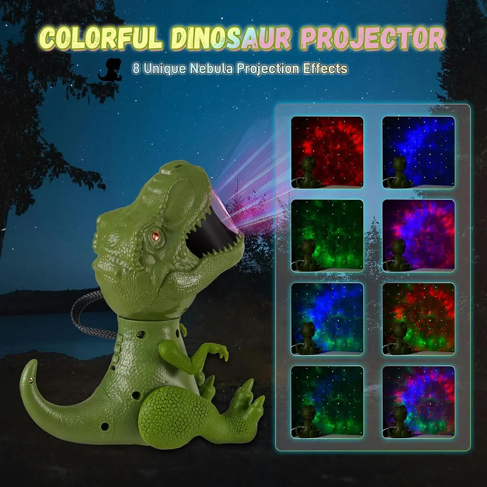 Star Projector Galaxy Night Light Dinosaur Space Projector Starry Nebula Ceiling LED Lamp for Bedroom Home Decorative Kids Gift