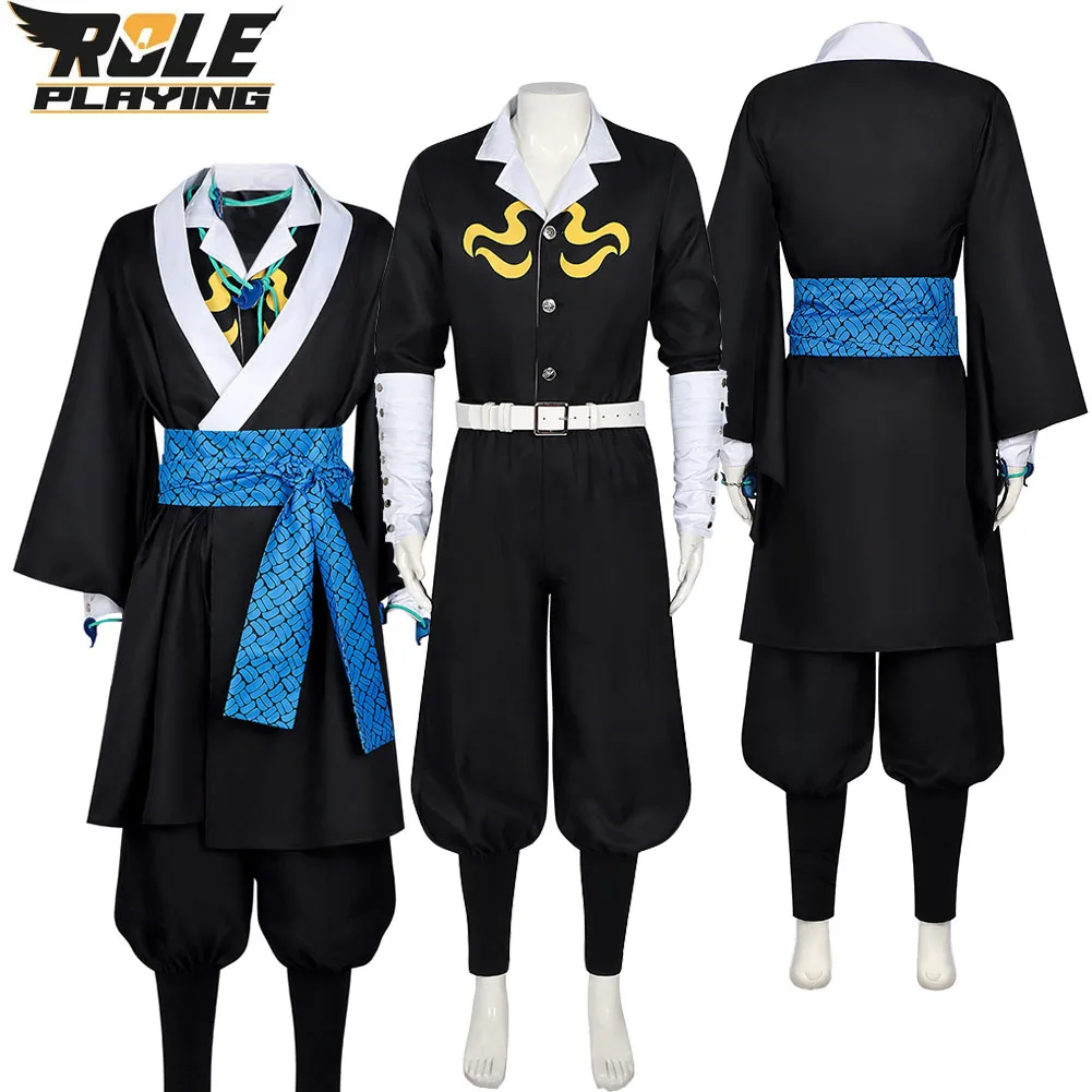 

Cosplay Kaigaku Costume Coat Pants Belt Tops Set Anime Disguise Clothing Disfraz Outfits for Male Halloween Carnival Party Suit