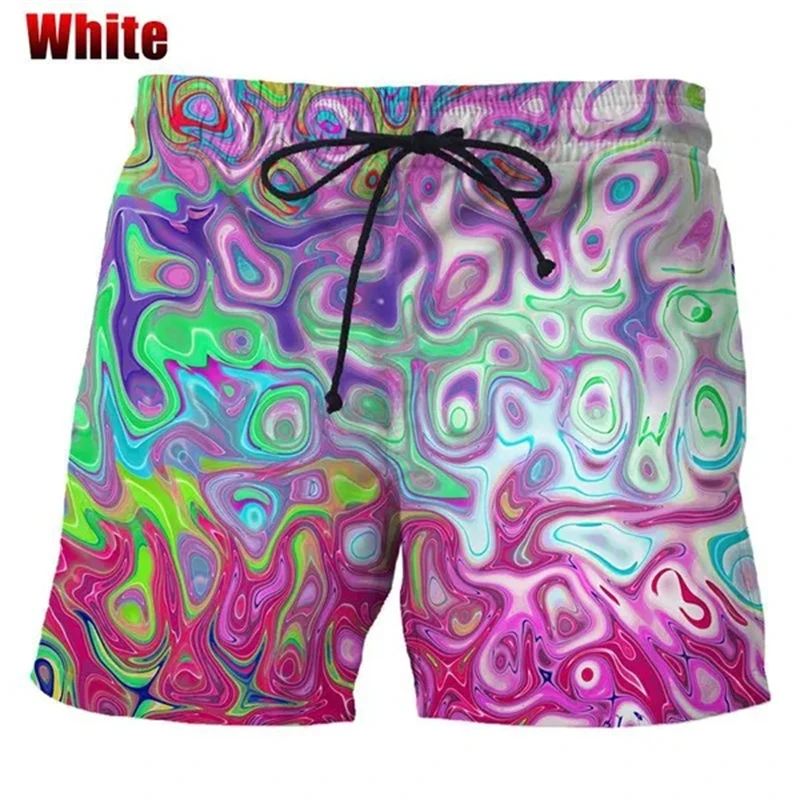 New Summer Fashion Colorful 3D Printed Trippy psichedelic Abstract Art pantalone corto da uomo Unisex Casual Beach Swimming Shorts