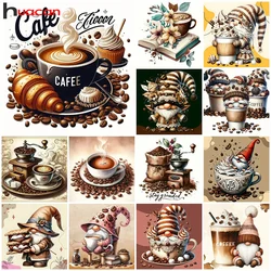Huacan New 2024 Diamond Painting Portrait Gnome 5d Mosaic Cartoon Coffee Rhinestone Pictures Home Decoration Craft Kit