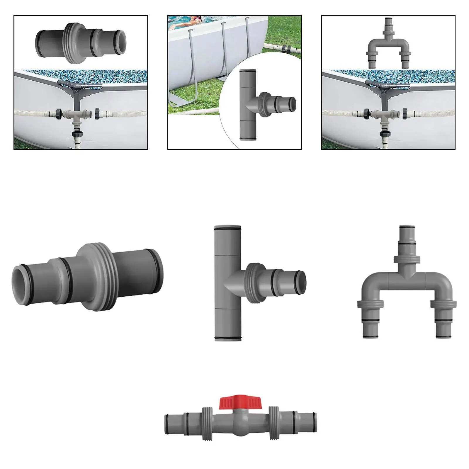 Conector de manguera de piscina, conector de manguera de bomba de filtro para piscina casera de jardín