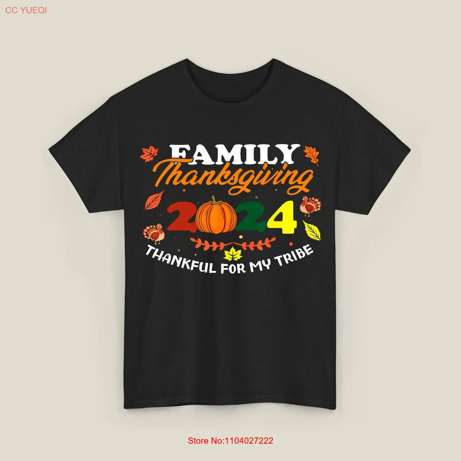 Family Thanksgiving 2024 T-Shirt Thankful for My Tribe Group Autumn Design