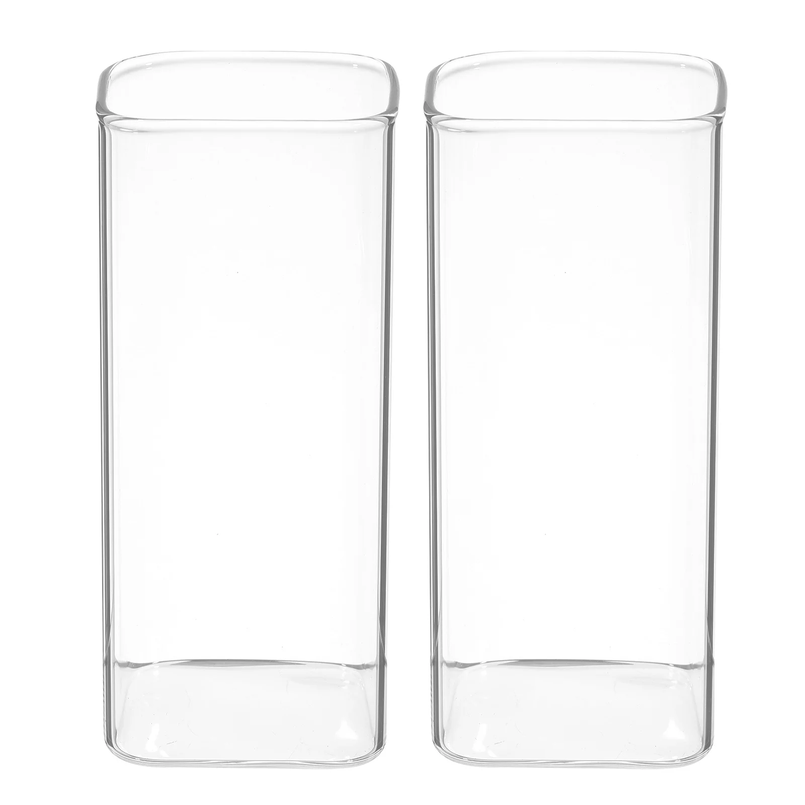 

2Pcs Glass Water Cup Simple Design for Drinking Coffee Milk Juice Wine Home Office Hotel Restaurant Party Use Water Cup