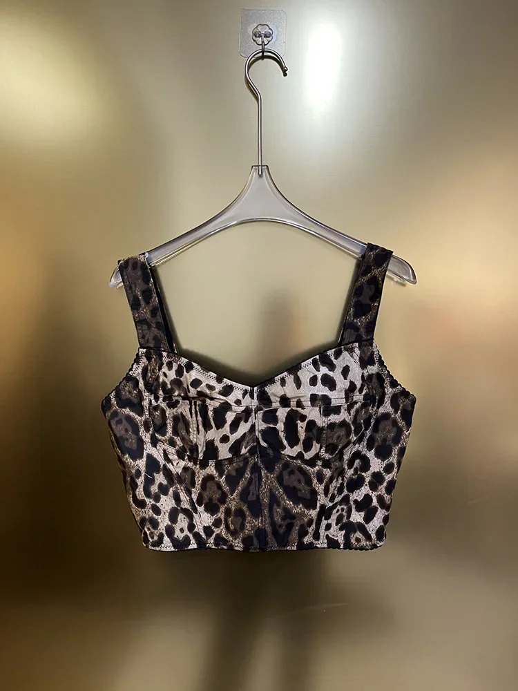 100% Cotton Top Summer Women Fashion Leopard Printing Camisole Sexy Beach Holiday Laptops Lady