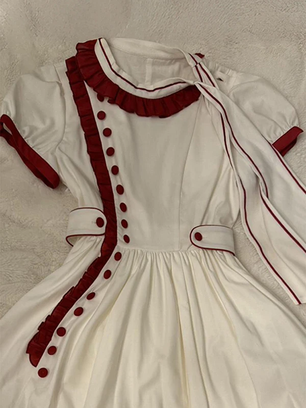 レッドウッド ain ボウドウエスト ドクターレディース サマーヴィンテージ レトロ スレ コットン Aライン ドクターカジュアル ラウンドネック オルト スヴェ