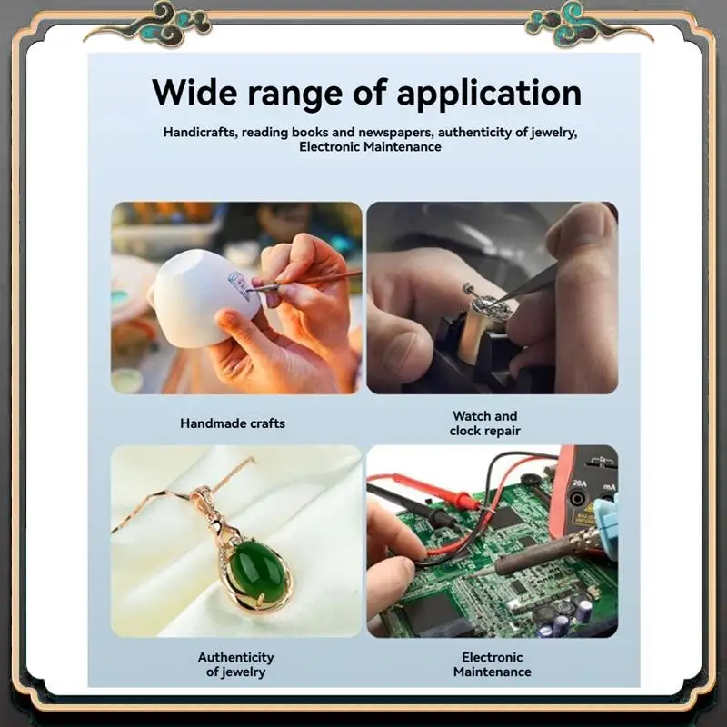 

ASMA-увеличительные очки, акриловые линзы, светодиодное большое поле зрения, увеличительное стекло с креплением на голову для электроники, ремонт часов