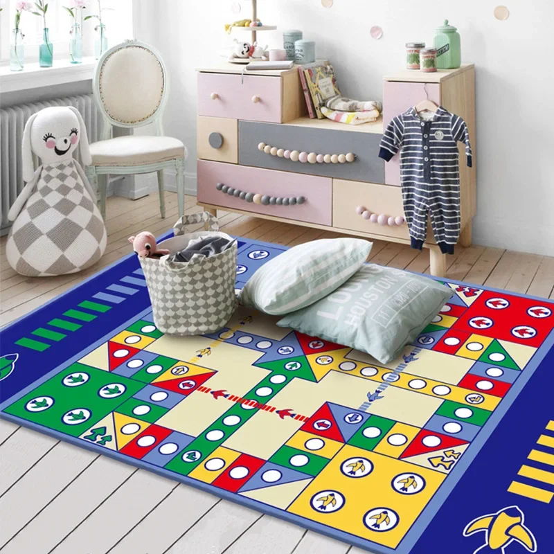 Alfombra plegable para gatear de ajedrez volador, alfombra para niños, juego de mesa portátil, juego de viaje para acampar, juego para padres e hijos, alfombra de ajedrez volador